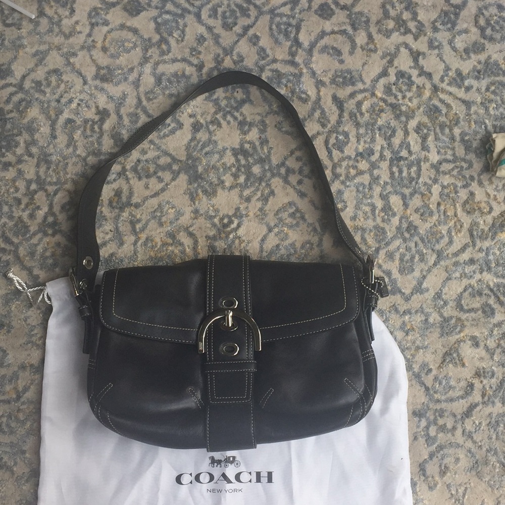 Vintage Coach purse black leather with dust bag